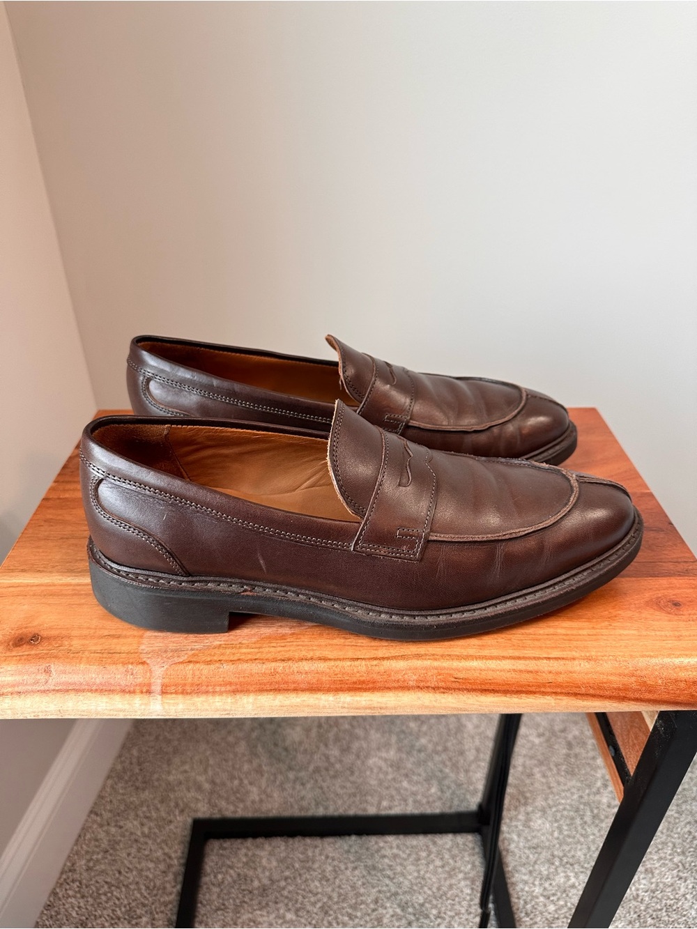 Allen Edmonds Denali Brown Leather Penny Loafers Dress Shoes Men 10.5 With Trees - Picture 4 of 10